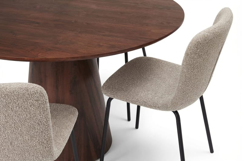 Siena Matgrupp runt 110 cm Valnöt med 4 Katy Matstolar - Valnöt - Products - Möbler - Bord & matgrupp - Matgrupp