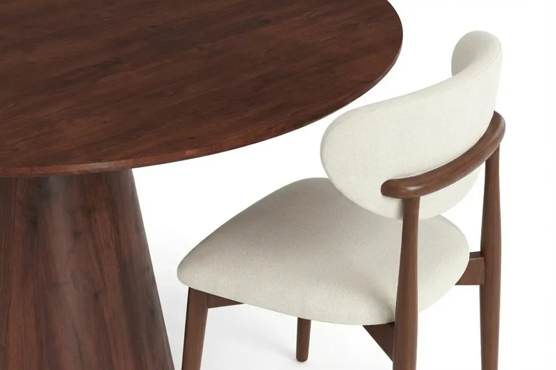 Siena Matgrupp runt 110 cm Valnöt med 4 Molly Matstolar - Valnöt - Products - Möbler - Bord & matgrupp - Matgrupp