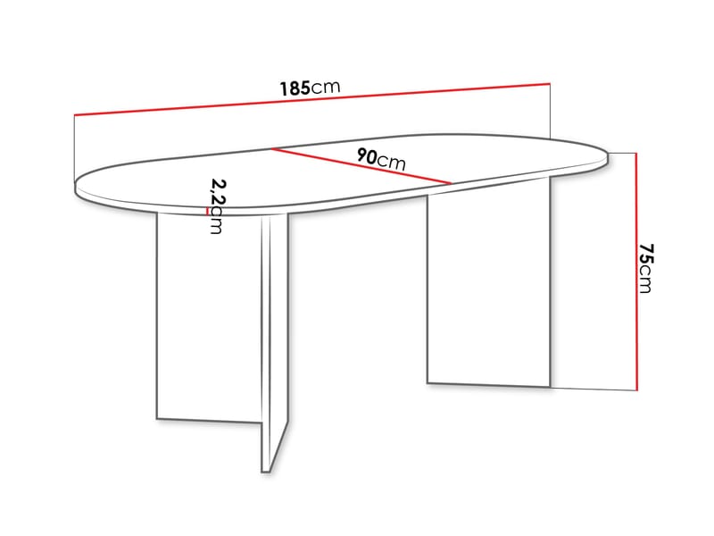 Zyleron Matbord oval 185 cm - Brun - Products - Möbler - Bord & matgrupp - Matbord & köksbord