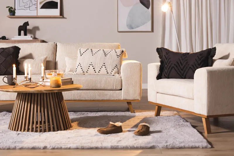Copenhagen 2-sits Manchestersoffa - Beige - Products - Möbler - Soffa - 2 sits soffa