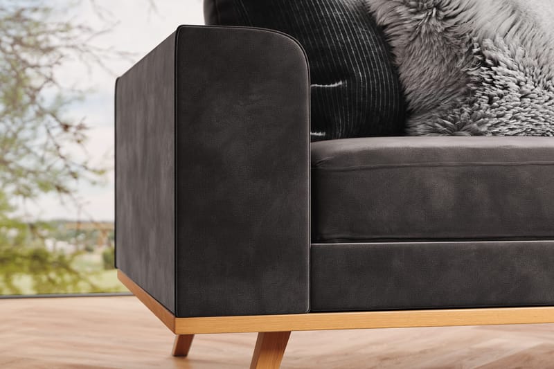 Copenhagen 2-sits Sammetssoffa - Mörkgrå - Products - Möbler - Soffa - Sammetssoffa