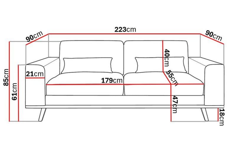 Copenhagen 3-sits Sammetssoffa - Lila - Products - Möbler - Soffa - 3 sits soffa