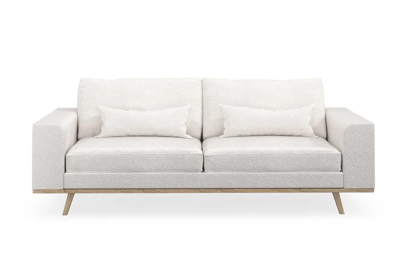 Copenhagen 3-sits Soffa i Bouclé - Vit - Products - Möbler - Soffa - 3 sits soffa