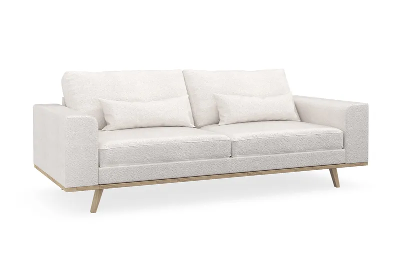 Copenhagen 3-sits Soffa i Bouclé - Vit - Products - Möbler - Soffa - 3 sits soffa