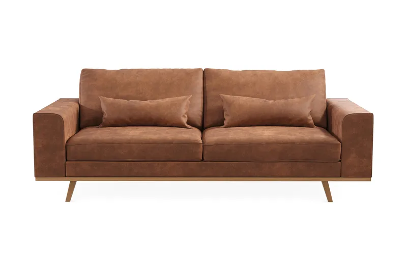 Copenhagen 3-sits Soffa i Konstläder - Brun - Products - Möbler - Soffa - 3 sits soffa