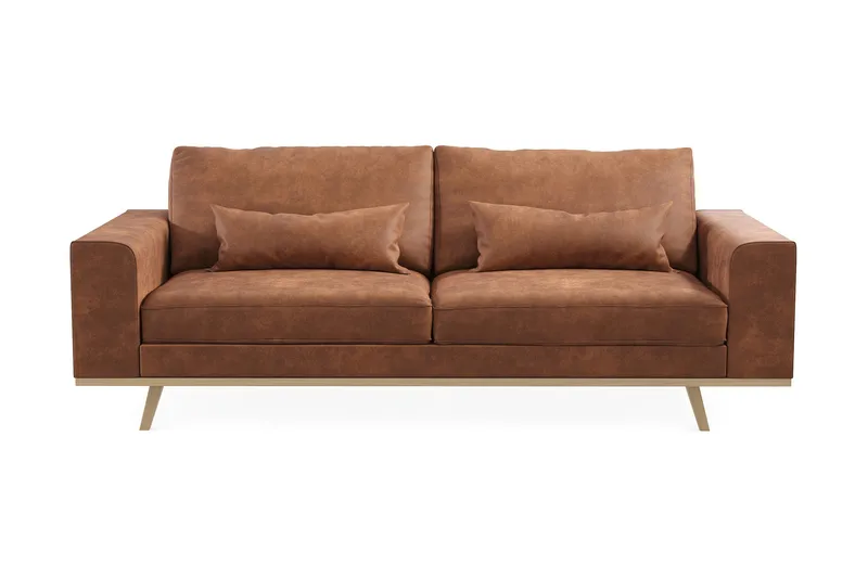 Copenhagen 3-sits Soffa i Konstläder, Brun