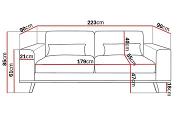 Copenhagen 3-sits Soffa i Konstläder - Mörkgrå - Products - Möbler - Soffa - 3 sits soffa