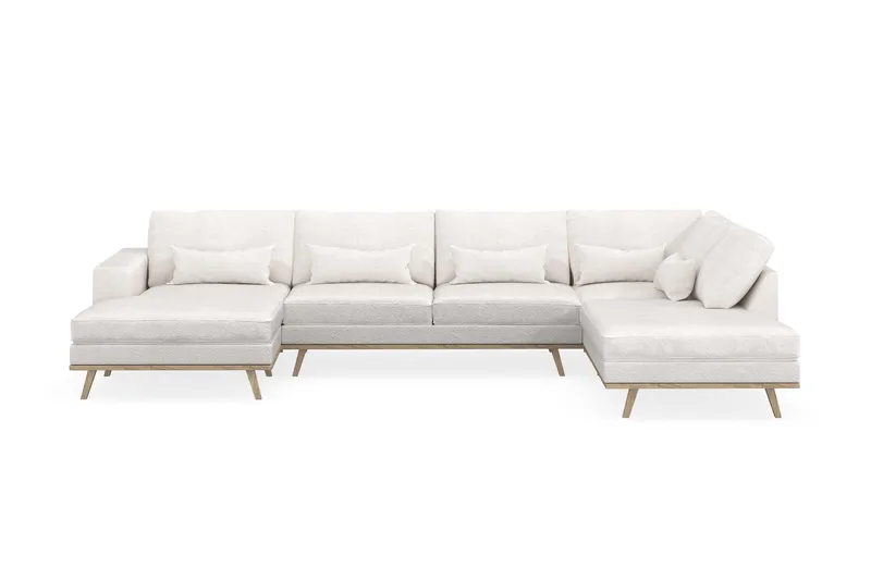 Copenhagen 5-sits Högervänd U-formad Soffa med Divan och Schäslong i Bouclé - Vit - Products - Möbler - Soffa - U-soffa