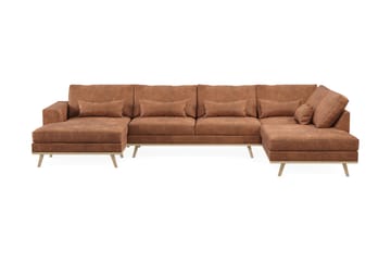 Copenhagen 5-sits Högervänd U-formad Soffa med Divan och Schäslong i Konstläder - Brun - Products - Möbler - Soffa - Skinnsoffa