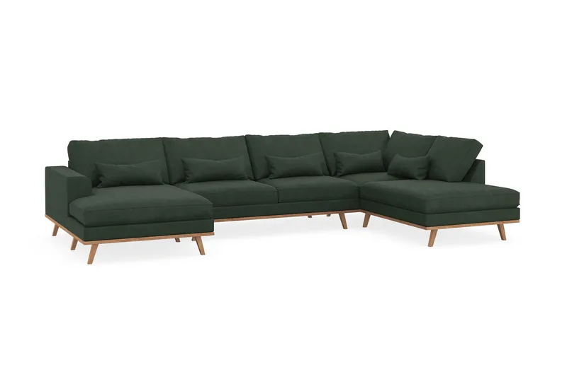 Copenhagen 5-sits Högervänd U-formad Soffa med Divan och Schäslong i Manchester - Mörkgrön - Products - Möbler - Soffa - U-soffa