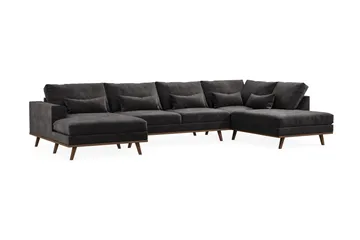 Copenhagen 5-sits Högervänd U-formad Soffa med Divan och Schäslong i Sammet - Mörkgrå - Products - Möbler - Soffa - Sammetssoffa
