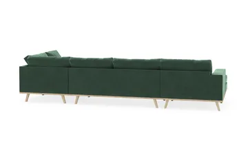 Copenhagen 5-sits Högervänd U-formad Soffa med Divan och Schäslong i Sammet - Mörkgrön - Products - Möbler - Soffa - Sammetssoffa