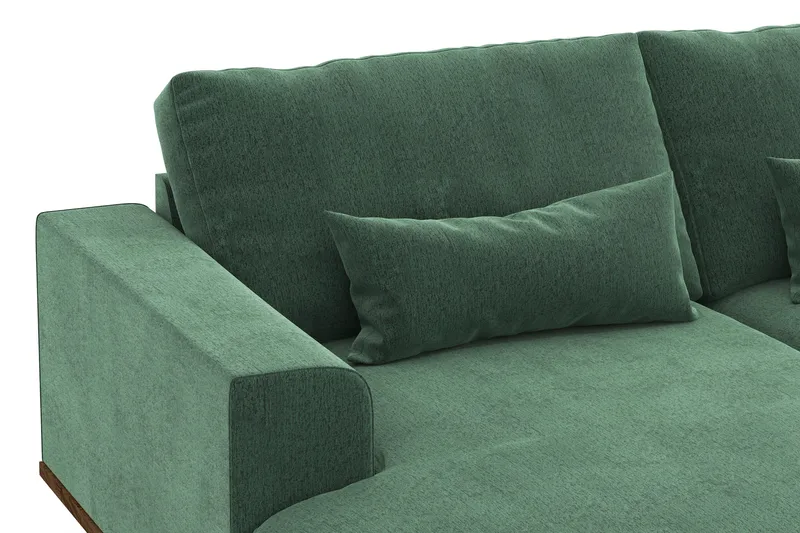 Copenhagen 5-sits Högervänd U-formad Soffa med Divan och Schäslong i Sammet - Mörkgrön - Products - Möbler - Soffa - Sammetssoffa