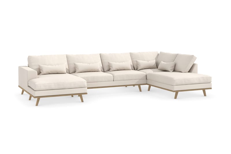 Copenhagen 5-sits Högervänd U-formad Soffa med Divan och Schäslong i Tyg - Beige - Products - Möbler - Soffa - U-soffa