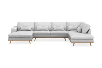 Copenhagen 5-sits Högervänd U-formad Soffa med Divan och Schäslong i Tyg - Ljusgrå - Products - Möbler - Soffa - U-soffa
