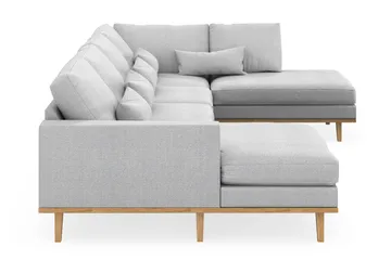 Copenhagen 5-sits Högervänd U-formad Soffa med Divan och Schäslong i Tyg - Ljusgrå - Products - Möbler - Soffa - U-soffa
