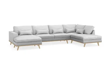 Copenhagen 5-sits Högervänd U-formad Soffa med Divan och Schäslong i Tyg - Ljusgrå - Products - Möbler - Soffa - U-soffa