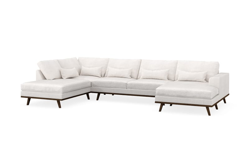 Copenhagen 5-sits Vänstervänd U-formad Soffa med Divan och Schäslong i Bouclé - Vit - Products - Möbler - Soffa - U-soffa