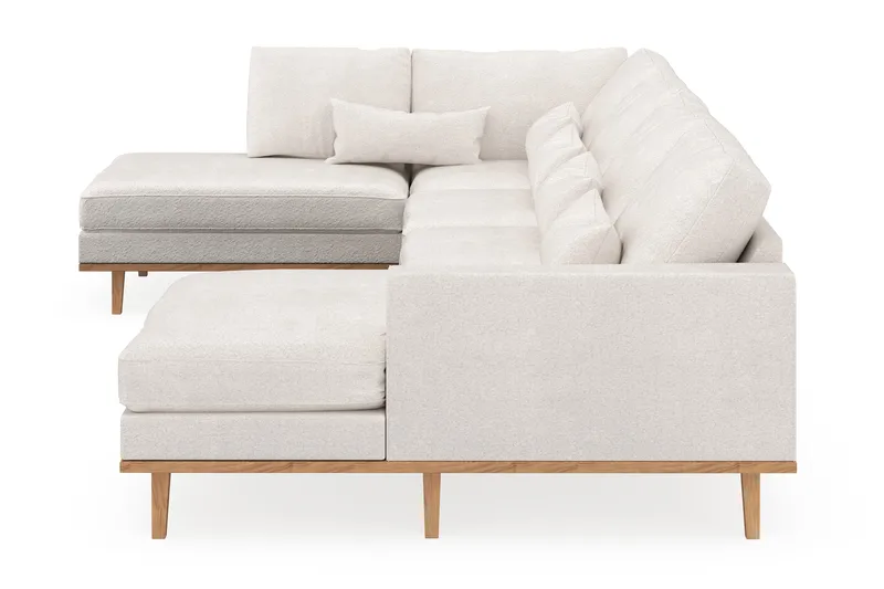 Copenhagen 5-sits Vänstervänd U-formad Soffa med Divan och Schäslong i Bouclé - Vit - Products - Möbler - Soffa - U-soffa