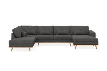 Copenhagen 5-sits Vänstervänd U-formad Soffa med Divan och Schäslong i Manchester - Mörkgrå - Products - Möbler - Soffa - U-soffa