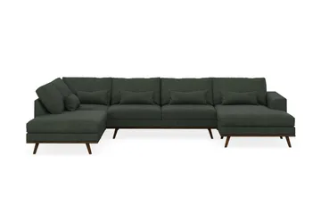Copenhagen 5-sits Vänstervänd U-formad Soffa med Divan och Schäslong i Manchester - Mörkgrön - Products - Möbler - Soffa - U-soffa