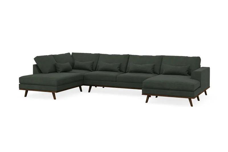 Copenhagen 5-sits Vänstervänd U-formad Soffa med Divan och Schäslong i Manchester - Mörkgrön - Products - Möbler - Soffa - U-soffa
