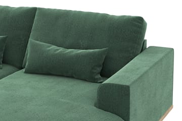 Copenhagen 5-sits Vänstervänd U-formad Soffa med Divan och Schäslong i Sammet - Mörkgrön - Products - Möbler - Soffa - Sammetssoffa
