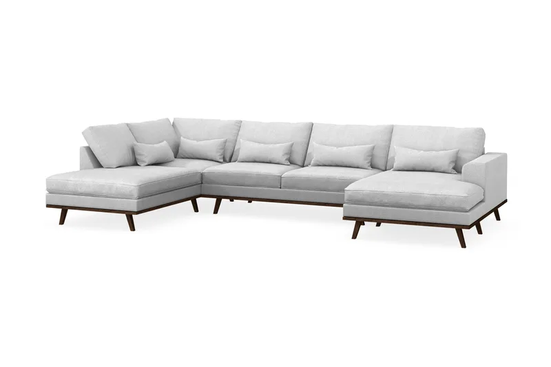 Copenhagen 5-sits Vänstervänd U-formad Soffa med Divan och Schäslong i Tyg - Ljusgrå - Products - Möbler - Soffa - U-soffa