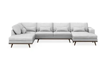 Copenhagen 5-sits Vänstervänd U-formad Soffa med Divan och Schäslong i Tyg - Ljusgrå - Products - Möbler - Soffa - U-soffa