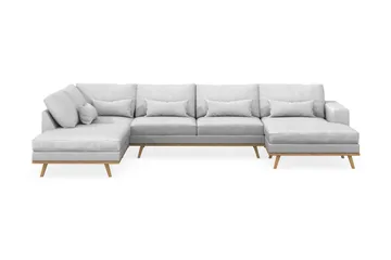 Copenhagen 5-sits Vänstervänd U-formad Soffa med Divan och Schäslong i Tyg - Ljusgrå - Products - Möbler - Soffa - U-soffa