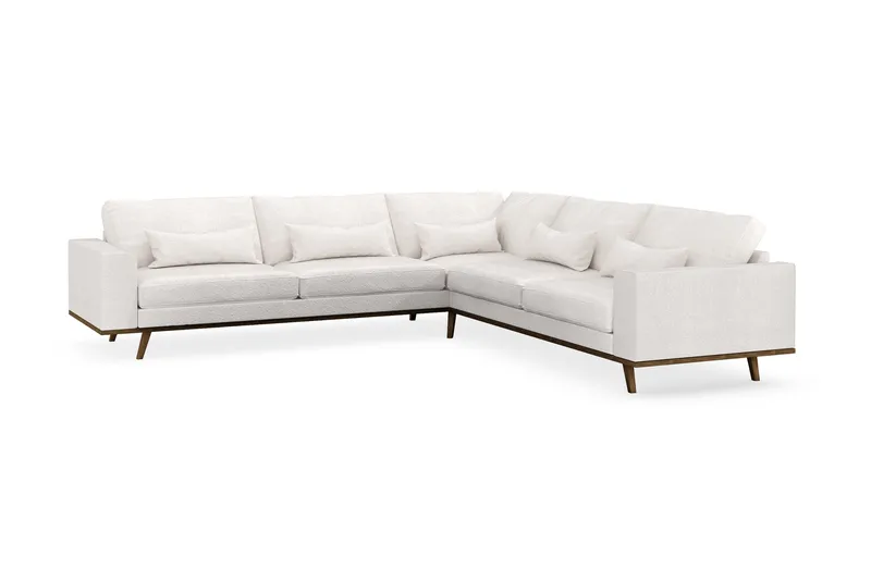 Copenhagen 6-sits L-formad Hörnsoffa i Bouclé - Vit - Products - Möbler - Soffa - Hörnsoffa