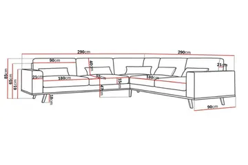 Copenhagen 6-sits L-formad Hörnsoffa i Manchester - Rosa - Products - Möbler - Soffa - Hörnsoffa