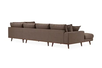 Copenhagen Premium 5-sits Högervänd U-formad Djup Soffa med Divan och Schäslong i Tyg - Mörkbrun - Products - Möbler - Soffa - U-soffa