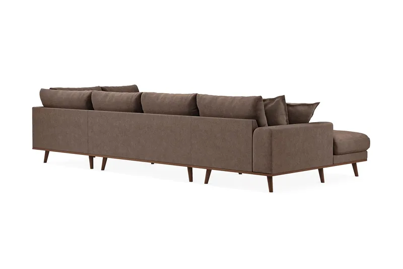 Copenhagen Premium 5-sits Högervänd U-formad Djup Soffa med Divan och Schäslong i Tyg - Mörkbrun - Products - Möbler - Soffa - U-soffa