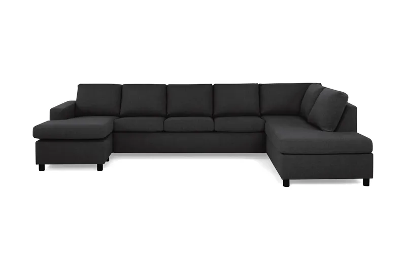 Crazy 5-sits Högervänd U-formad X-Large Soffa med Divan och Schäslong i Tyg, Antracit