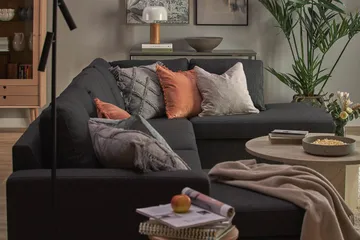 Crazy 5-sits Högervänd U-formad X-Large Soffa med Divan och Schäslong i Tyg - Antracit - Products - Möbler - Soffa - U-soffa