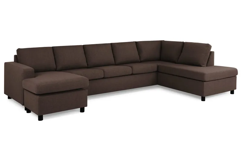 Crazy 5-sits Högervänd U-formad X-Large Soffa med Divan och Schäslong i Tyg - Brun - Products - Möbler - Soffa - U-soffa