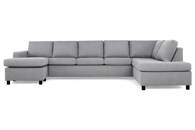 Crazy 5-sits Högervänd U-formad X-Large Soffa med Divan och Schäslong i Tyg - Grå - Products - Möbler - Soffa - U-soffa