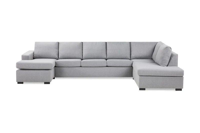 Crazy 5-sits Högervänd U-formad X-Large Soffa med Divan och Schäslong i Tyg - Grå - Products - Möbler - Soffa - U-soffa