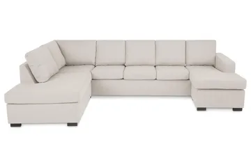 Crazy 5-sits Vänstervänd U-formad Soffa med Divan och Schäslong i Tyg - Beige - Products - Möbler - Soffa - U-soffa