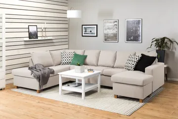 Crazy 5-sits Vänstervänd U-formad Soffa med Divan och Schäslong i Tyg - Beige - Products - Möbler - Soffa - U-soffa