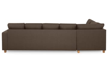 Crazy 5-sits Vänstervänd U-formad Soffa med Divan och Schäslong i Tyg - Brun - Products - Möbler - Soffa - U-soffa
