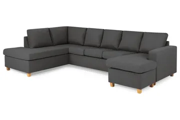 Crazy 5-sits Vänstervänd U-formad Soffa med Divan och Schäslong i Tyg - Mörkgrå - Products - Möbler - Soffa - U-soffa