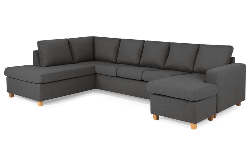 Crazy 5-sits Vänstervänd U-formad Soffa med Divan och Schäslong i Tyg - Mörkgrå - Products - Möbler - Soffa - U-soffa