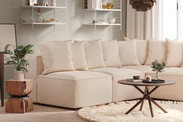 Cubo 5-sits L-formad Djup Modulhörnsoffa i Tyg - Beige - Products - Möbler - Soffa - Hörnsoffa