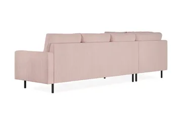 Peppe 4-sits Vänstervänd L-formad Schäslongsoffa i Manchester - Rosa - Products - Möbler - Soffa - Divansoffa & schäslongsoffa - 4 sits soffa med divan