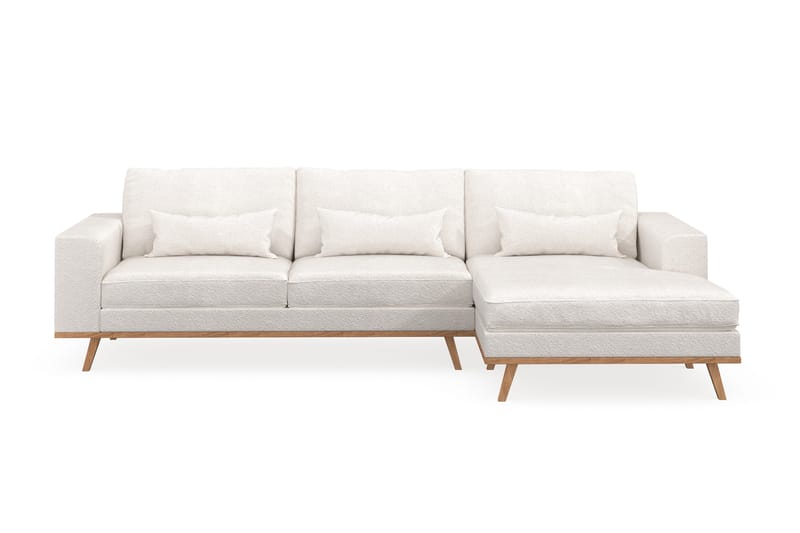 Copenhagen 4-sits Högervänd L-formad Divansoffa i Bouclé - Vit - Products - Möbler - Soffa - Divansoffa & schäslongsoffa - 4 sits soffa med divan