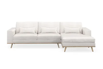 Copenhagen 4-sits Högervänd L-formad Divansoffa i Bouclé - Vit - Products - Möbler - Soffa - Divansoffa & schäslongsoffa - 4 sits soffa med divan
