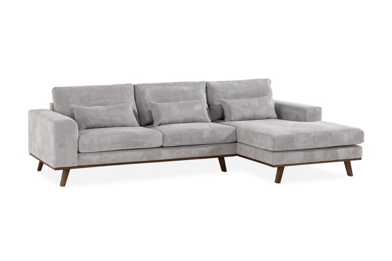 Copenhagen 4-sits Högervänd L-formad Divansoffa i Manchester - Ljusgrå - Products - Möbler - Soffa - Divansoffa & schäslongsoffa - 4 sits soffa med divan