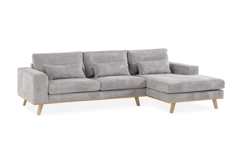 Copenhagen 4-sits Högervänd L-formad Divansoffa i Manchester - Ljusgrå - Products - Möbler - Soffa - Divansoffa & schäslongsoffa - 4 sits soffa med divan